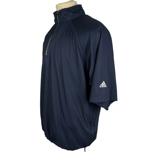 Adidas Navy Blue Short Sleeve Golf Tennis Windbreaker Jacket Mens Size L - Picture 4 of 11